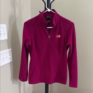 The North Face Fuschia 3/4 zip Pullover